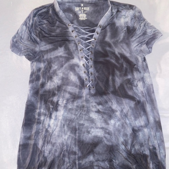 AEO Soft & Sexy blue marble short sleeve tee shirt - Picture 2 of 3